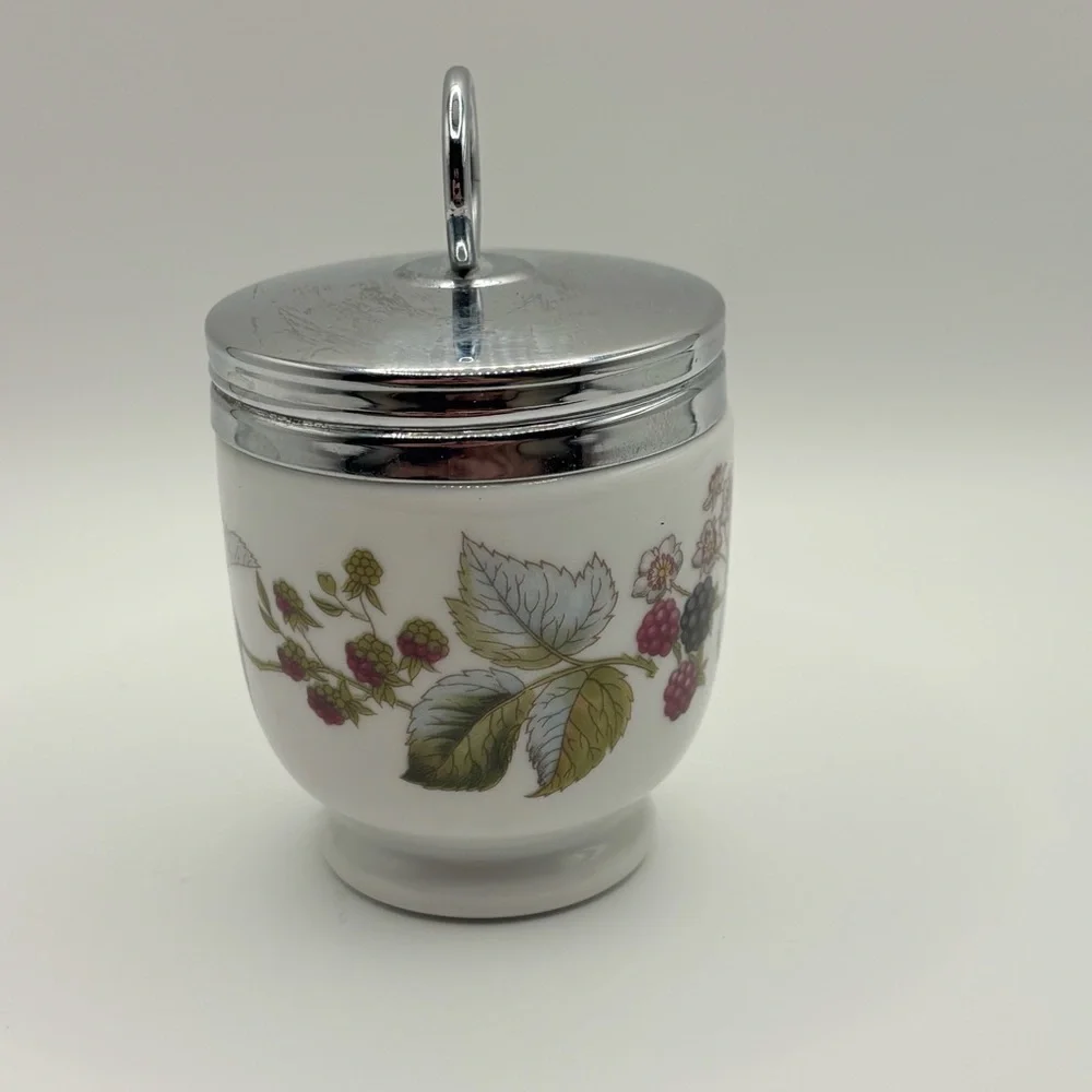 Royal Worcester Porcelain Egg Coddler Berry Pattern Made in England